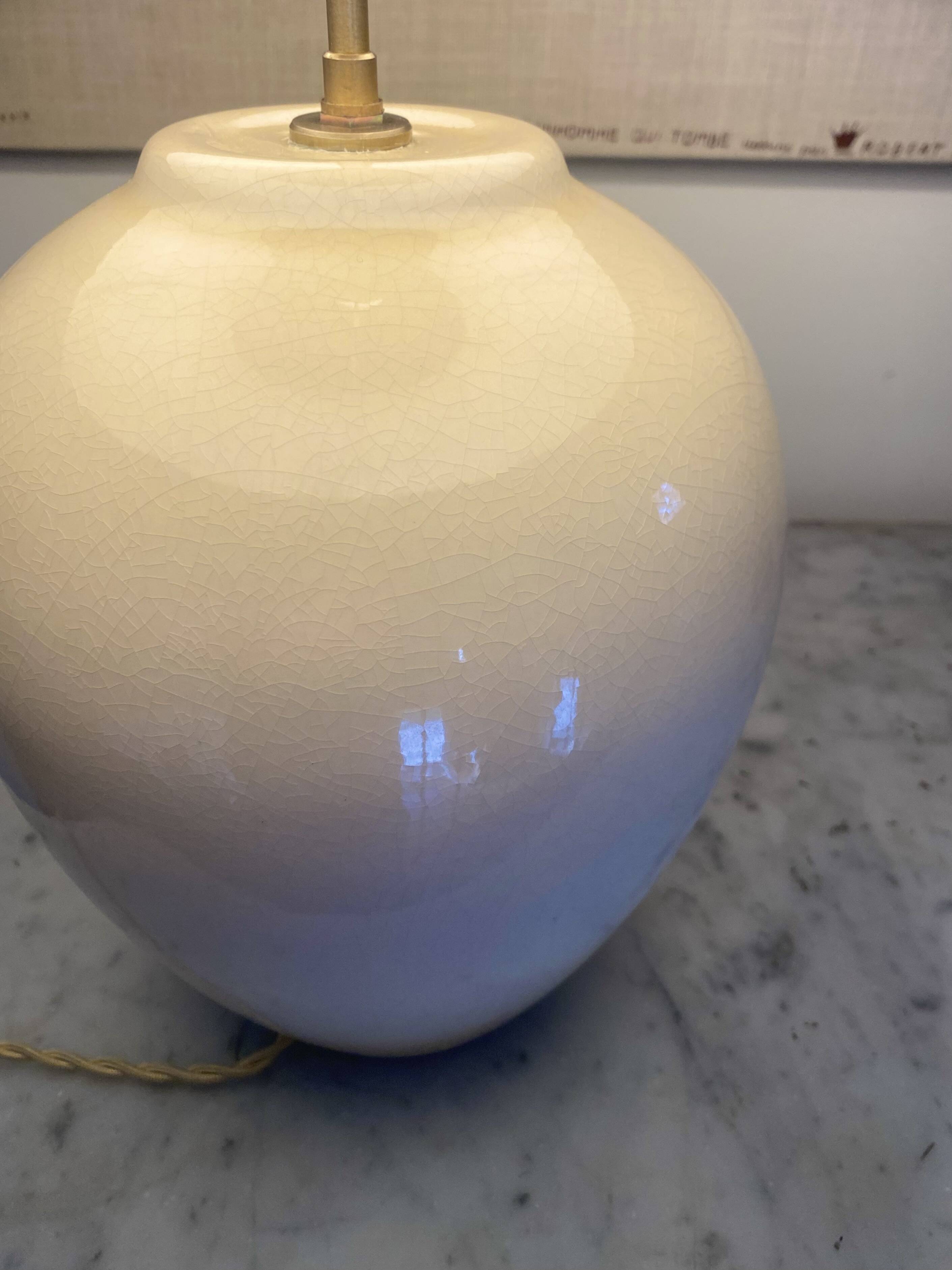 Earthenware lamp, fabric cable, fabric lampshade