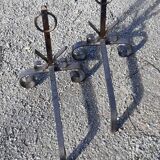 Pair of wrought iron andirons