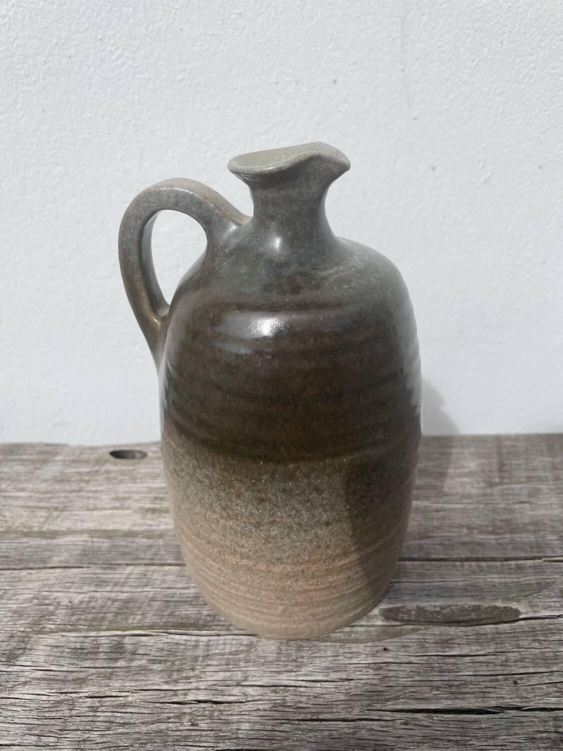 Beige ceramic vase signed Pierre Grau