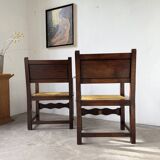 Paire de fauteuils style espagnol bois sculpté 1900