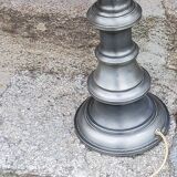 Pair of 70s Kaiser Leuchten lamps in brushed metal with original shades