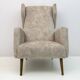 Pair of Gio Ponti Mid-Century Modern Italian Velvet "Alata" Lounge Chairs