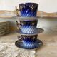 Tasses et soucoupes anciennes KG Luneville  fin XIXe