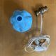 Foot of an old fair lamp chatard moulded blue glass vintage #e495