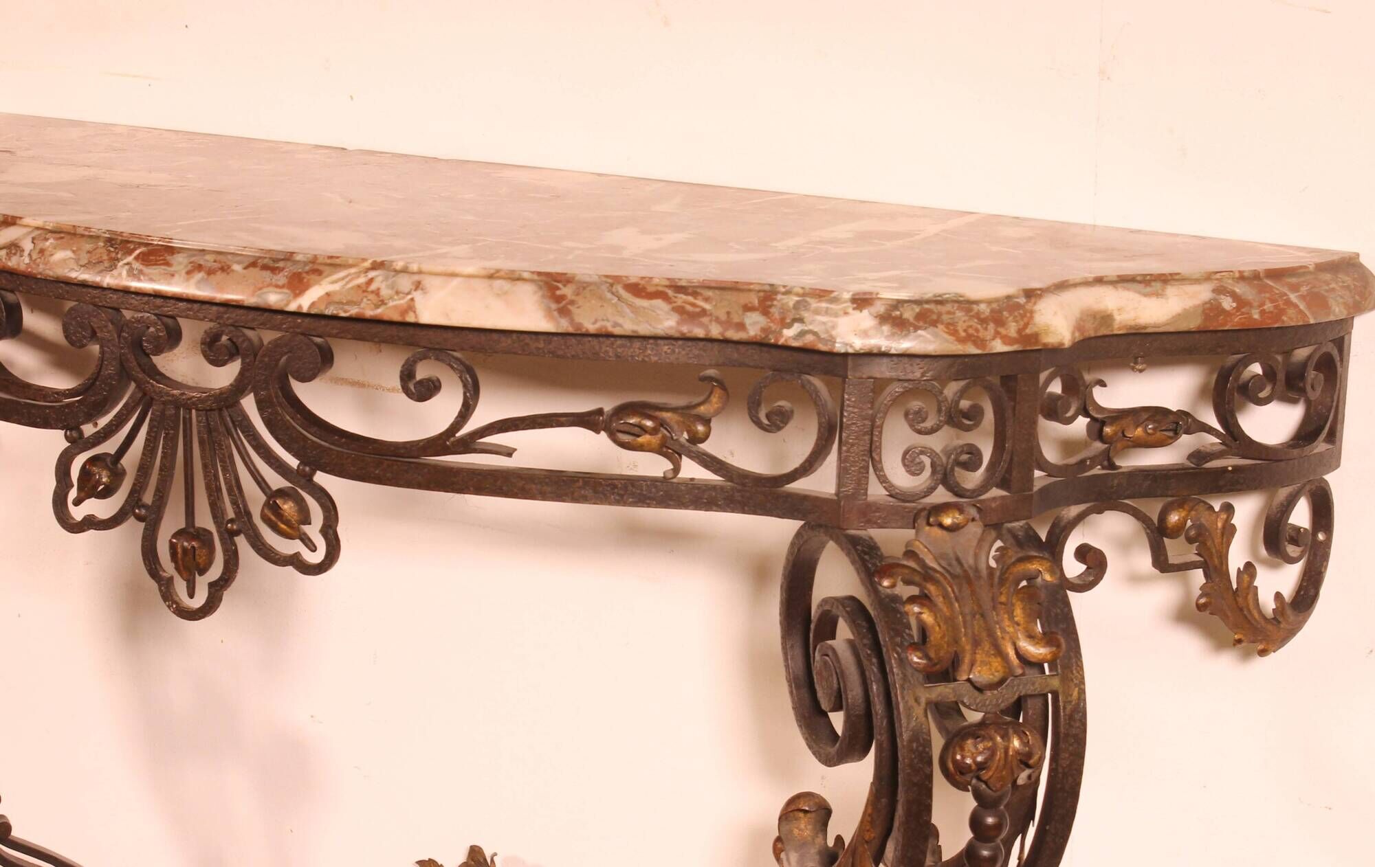 console in wrought iron in Louis XV style - 19th century