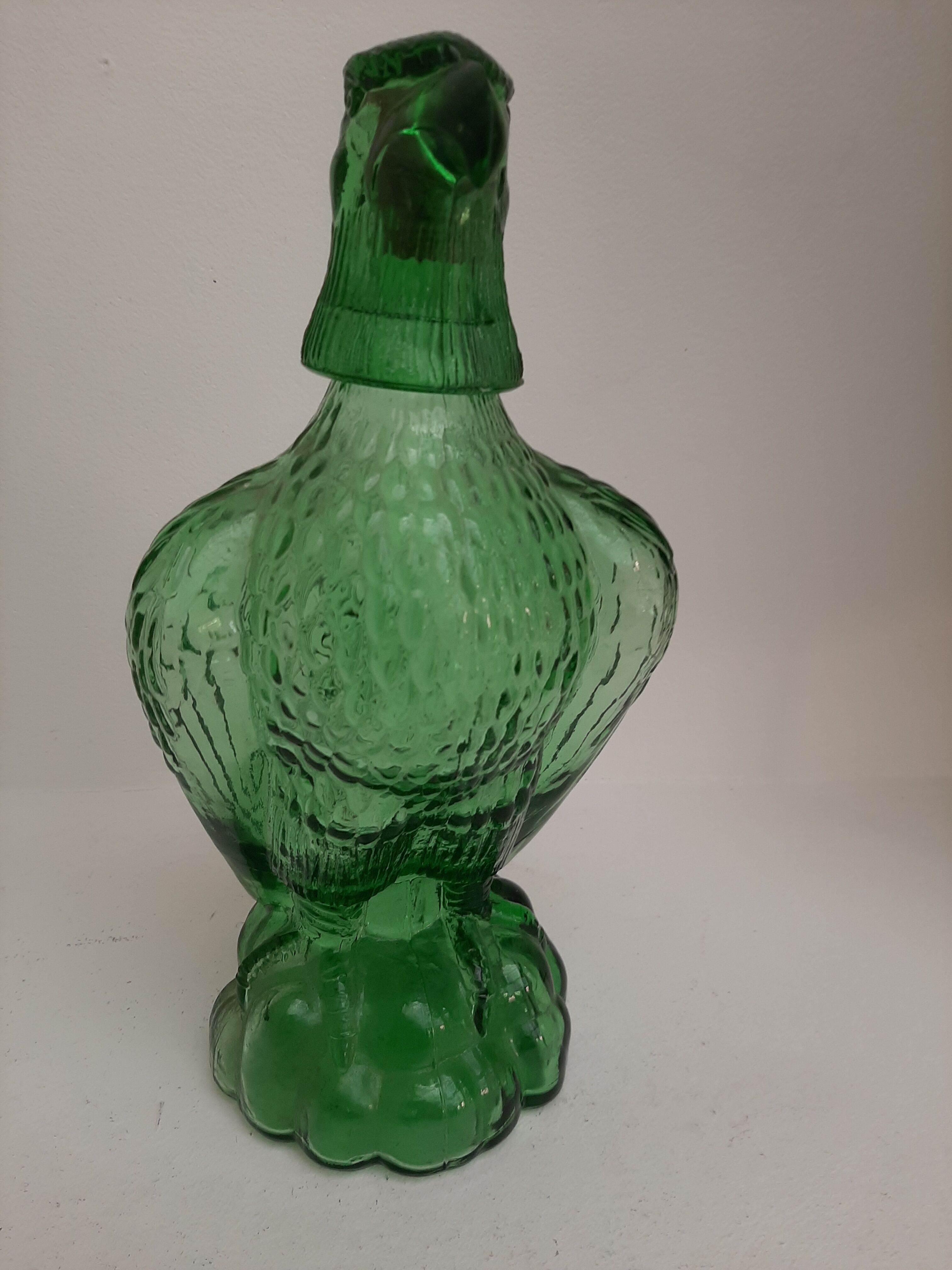 Bouteille en verre vert forme aigle style empoli