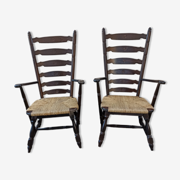 Pair of Baumann country armchairs