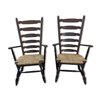 Pair of Baumann country armchairs