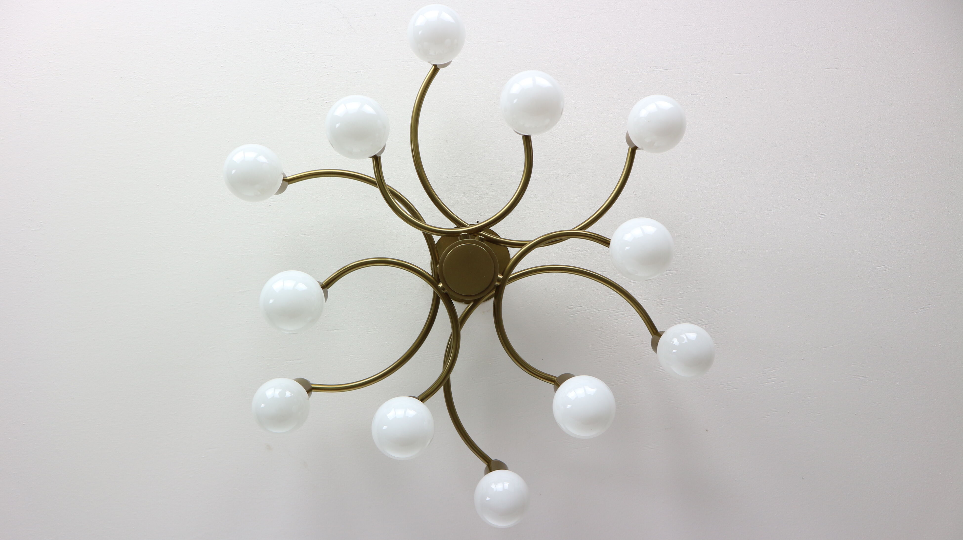 Vintage Modern Golden Color Ceiling Lamp, 1970s