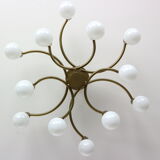 Vintage Modern Golden Color Ceiling Lamp, 1970s
