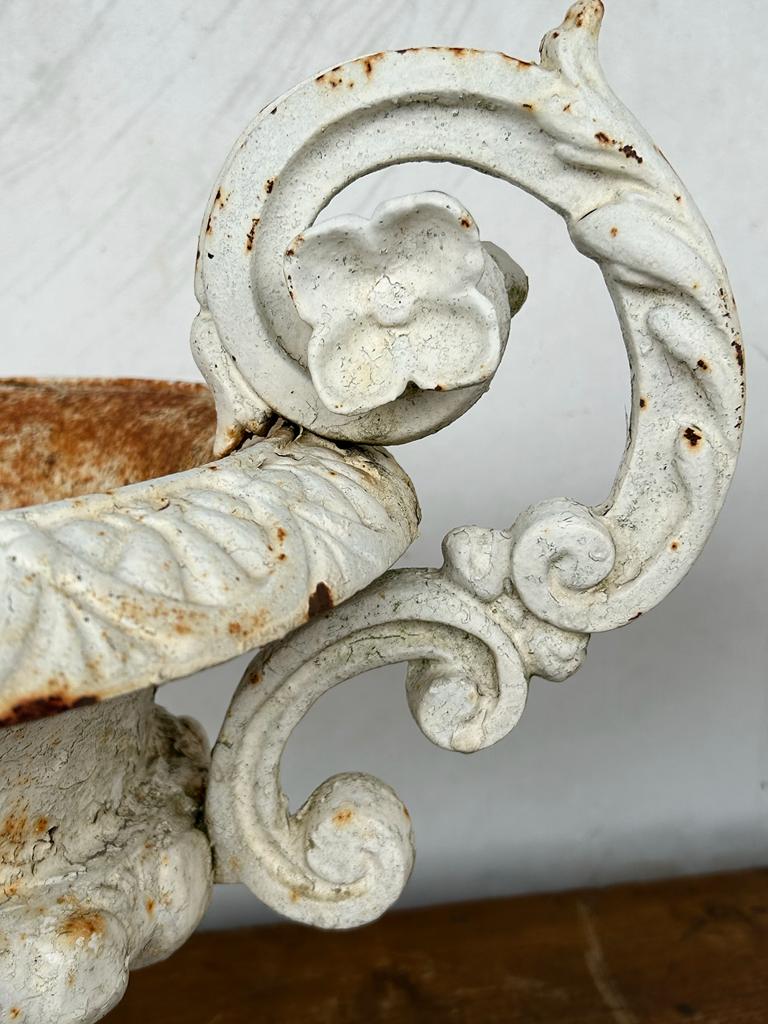 Pair of cast iron garden vases late nineteenth