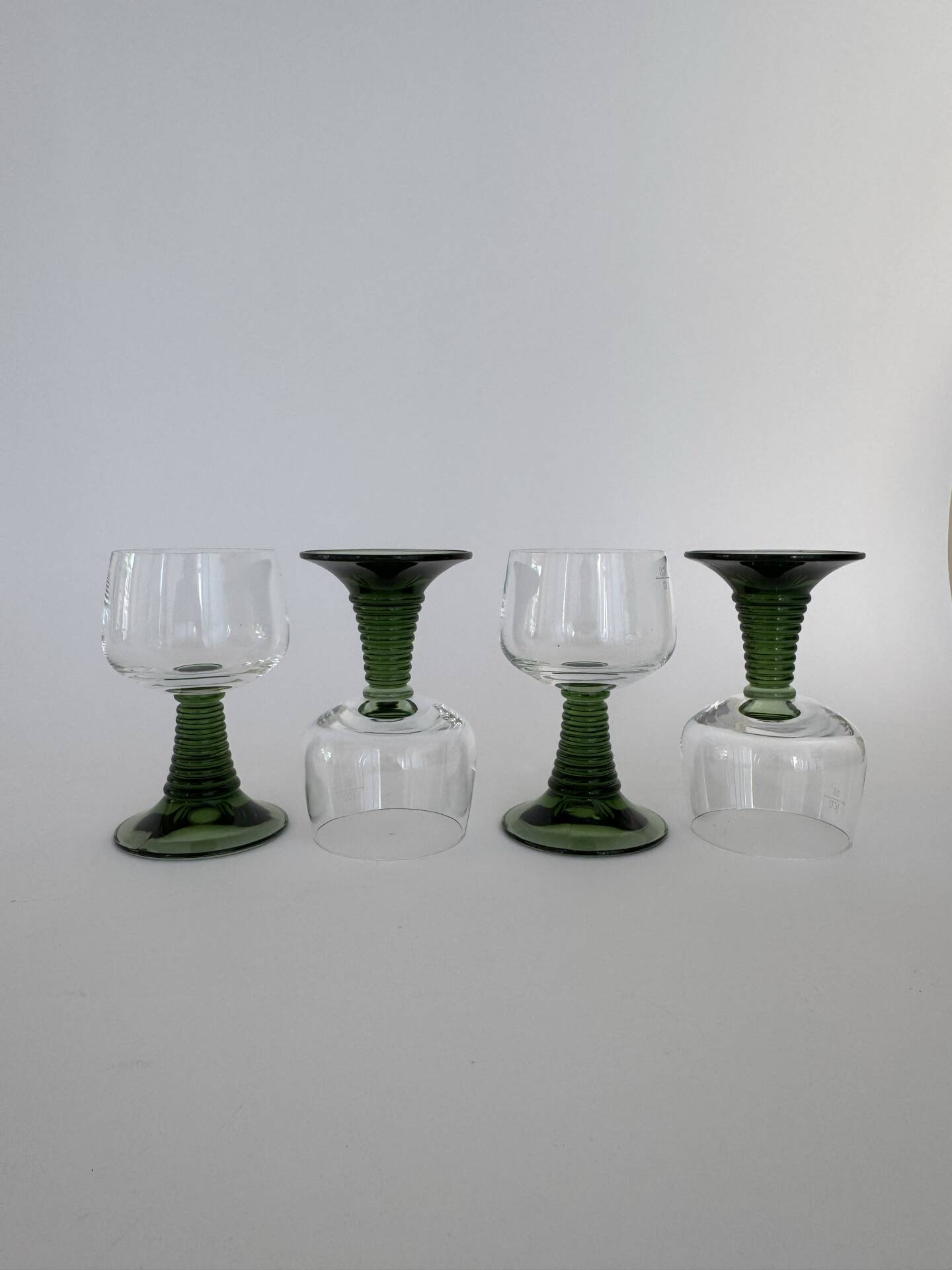 A set of 4 Vintage MCM Gren Beehive Stem Wine Glasses