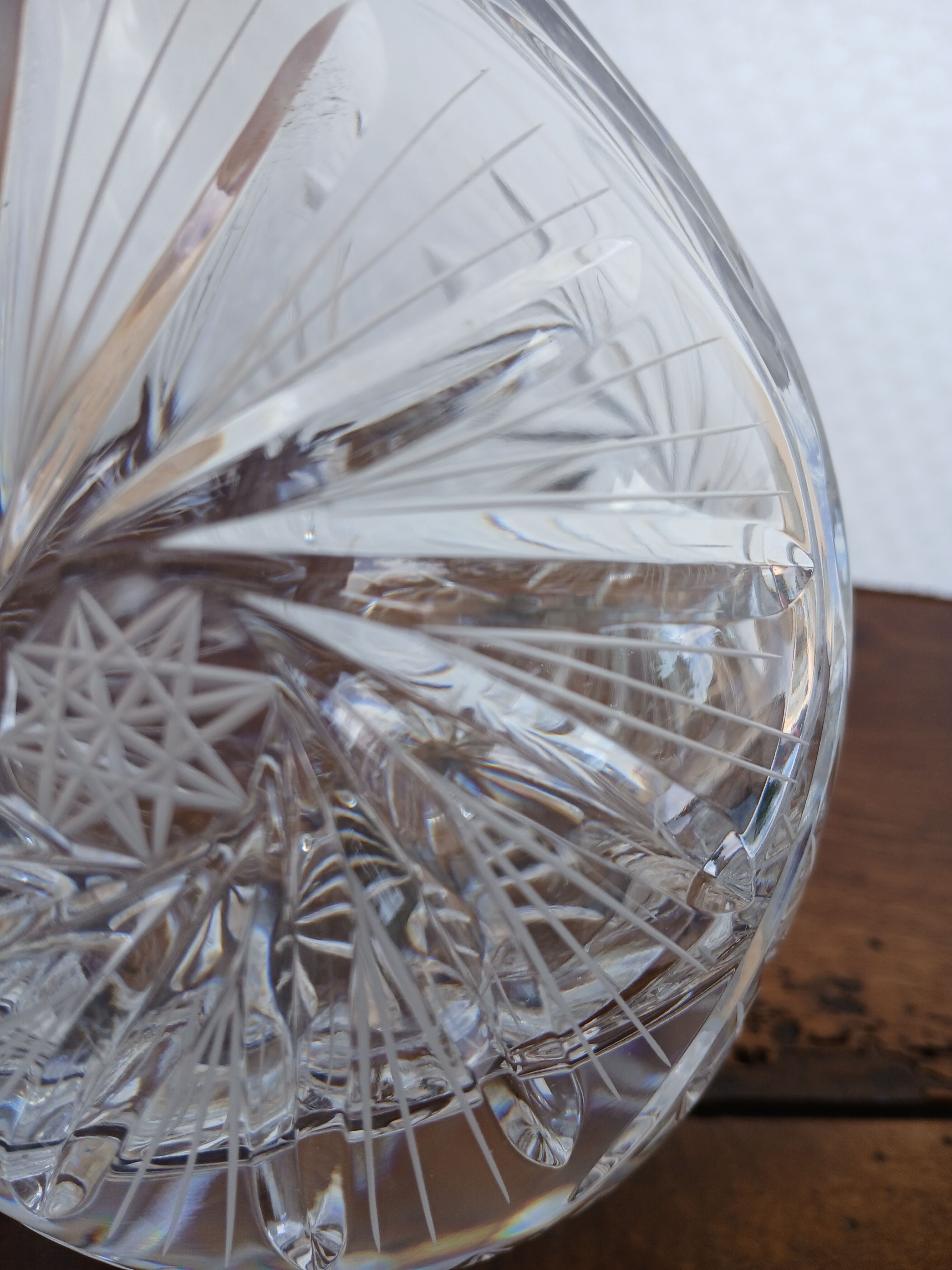 crystal wine decanter from Samabor, Czechoslovakia,