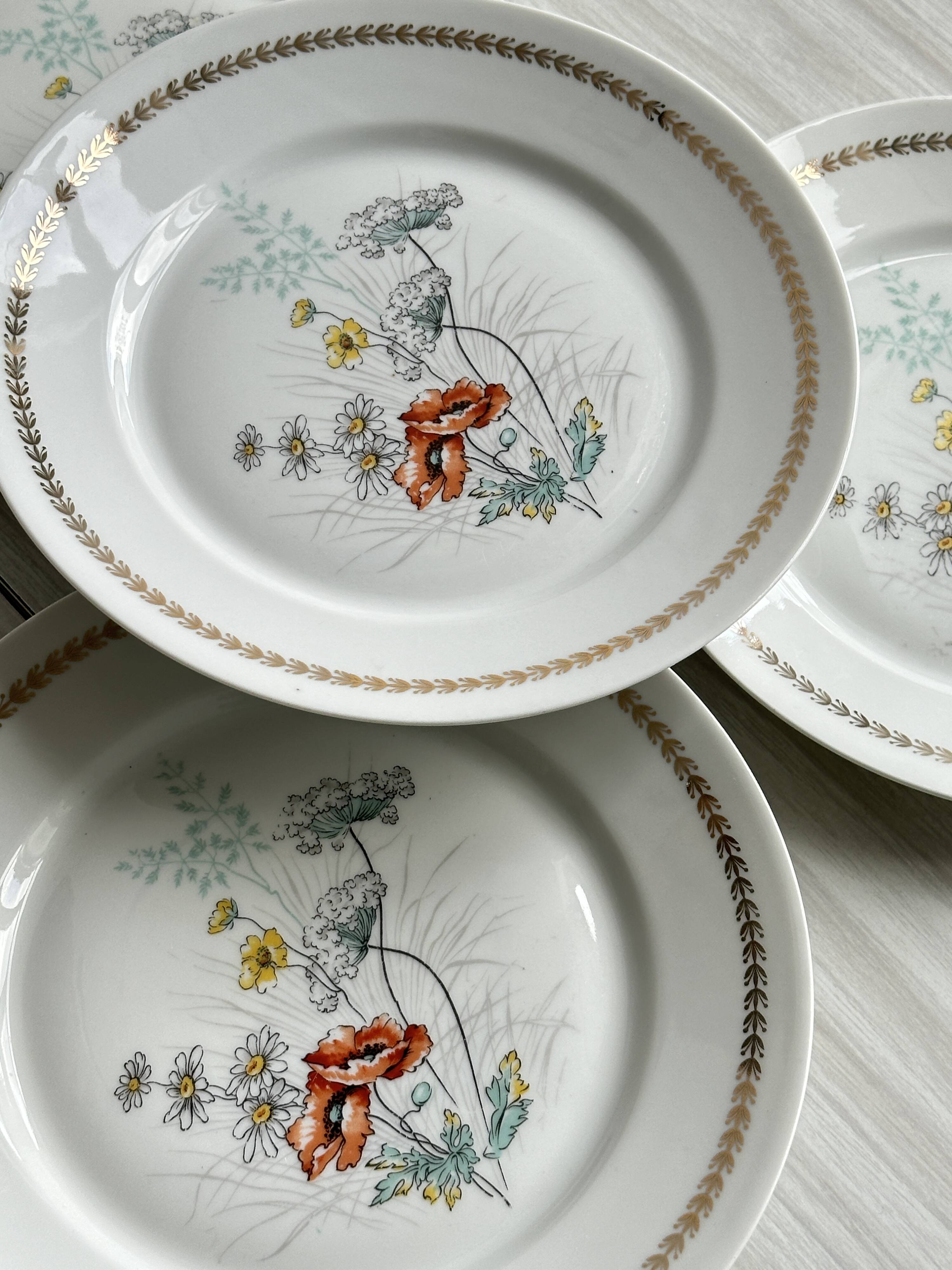 4 Vierzon Limoges porcelain plates.