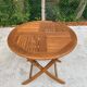 Folding garden table in solid teak Proloisirs parasol 80cm