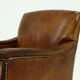 Fauteuil en cuir de mouton patiné années 1950