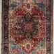 Ancient Heriz Carpet – Cobalt Blue & Indigo – 330 x 218 cm