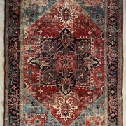 Ancient Heriz Carpet – Cobalt Blue & Indigo – 330 x 218 cm