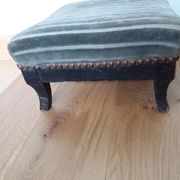 Wooden and velvet footrest