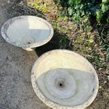 Pair of signed cement garden basins