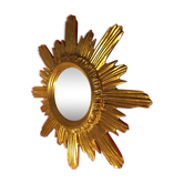 Mirror sun golden wood 42 cm, 1950