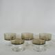 Set of 5 70s Luminarc smoked glass champagne glasses