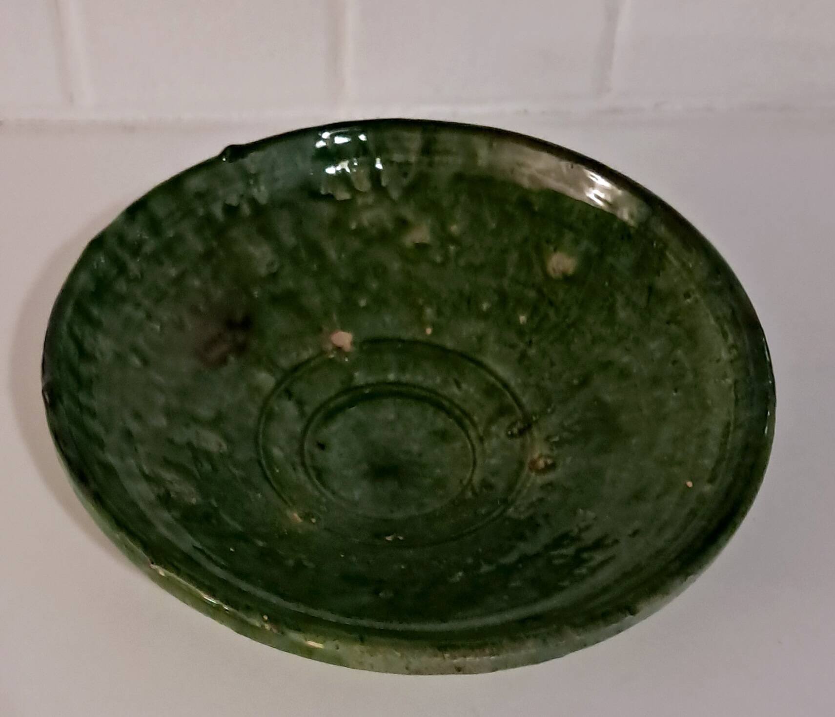 Green ceramic dish from Tamegrout