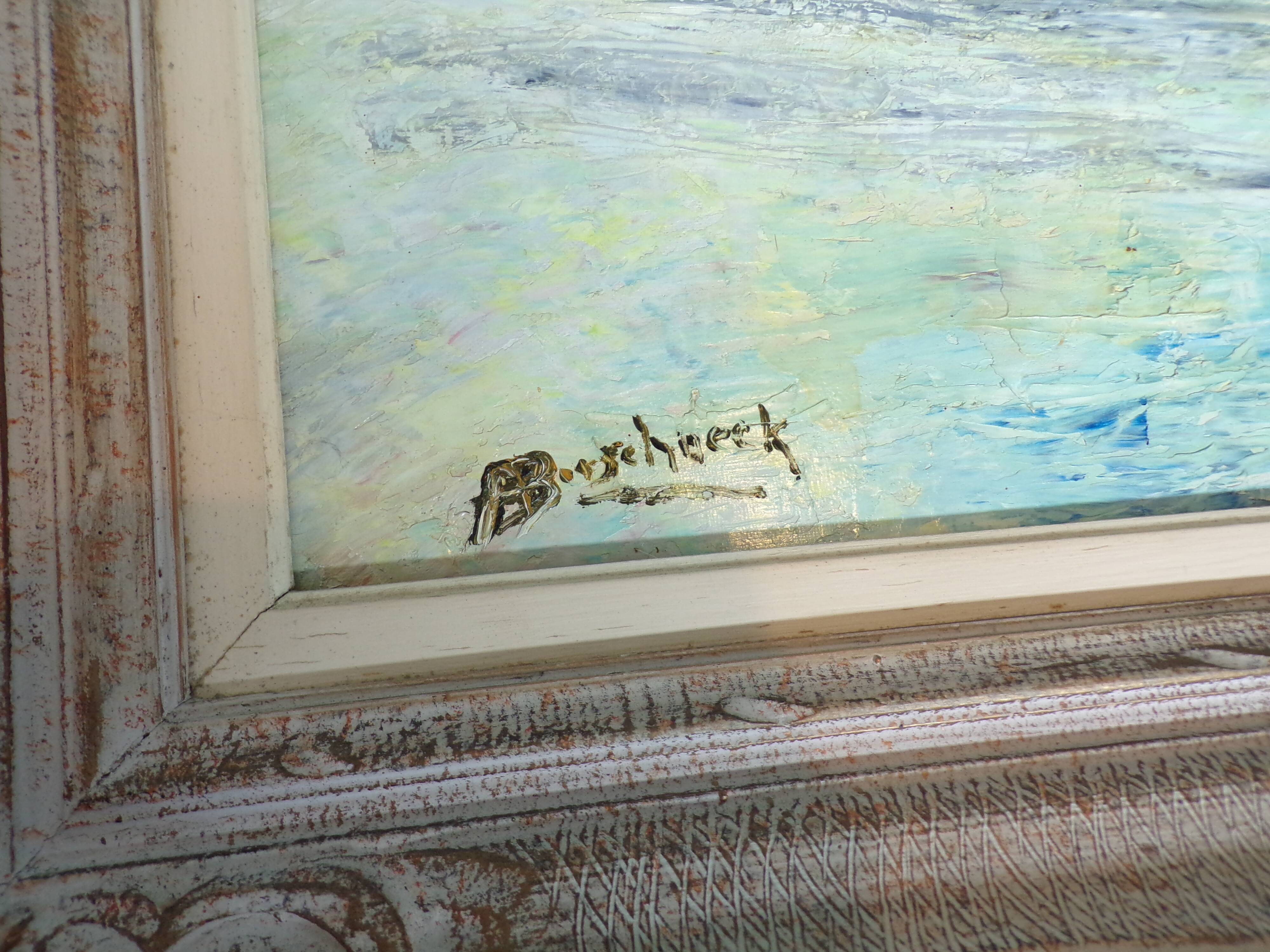 Old painting representing a bouquet of flowers