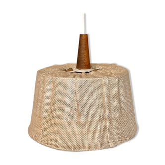 Suspension in burlap and dark wood