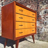 Vintage Chest of Drawers with Compass Feet, Old Furniture