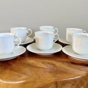 Villeroy & boch espresso or coffee cups with saucers, diamant series from the 1980s