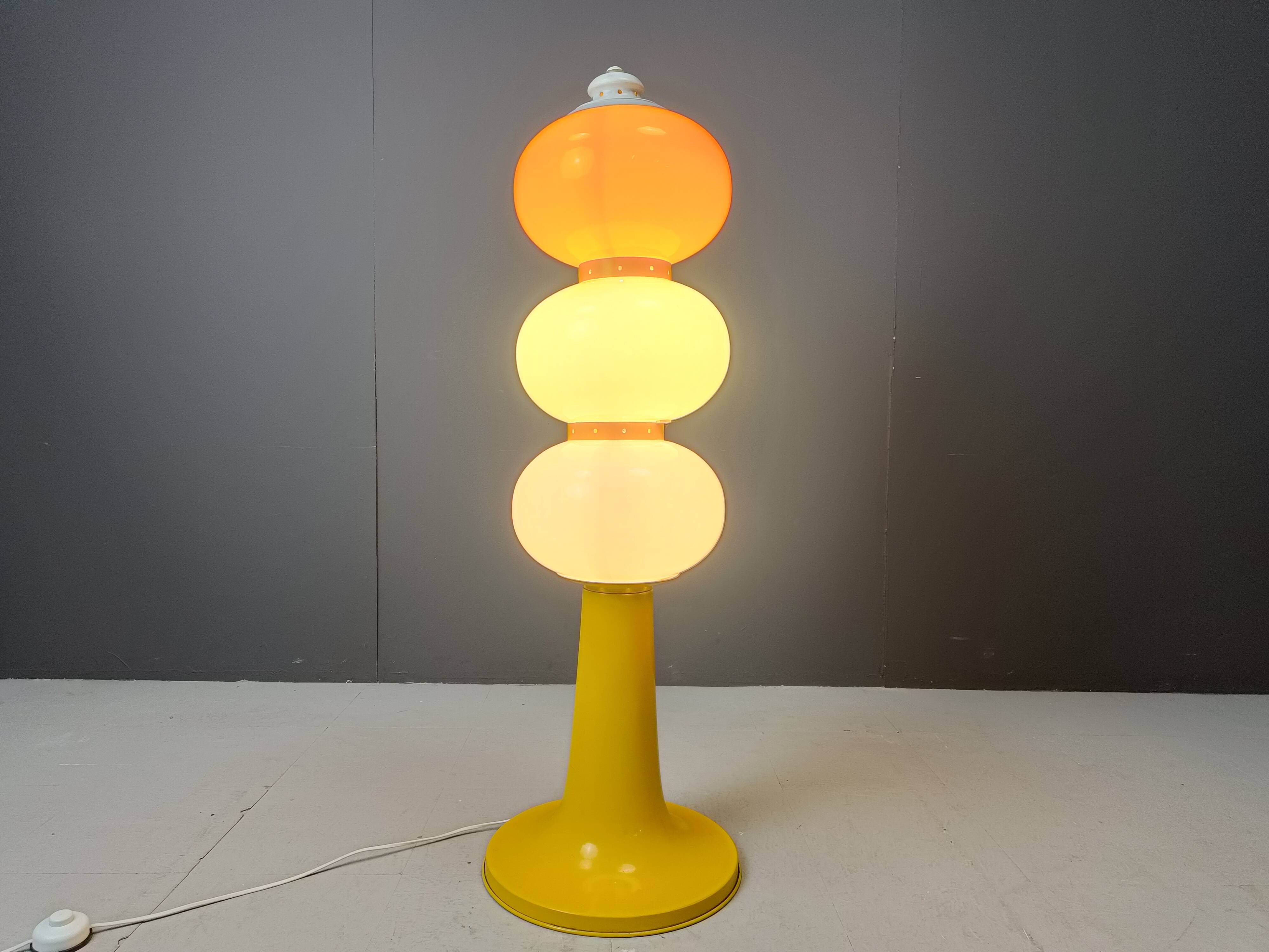 Mid century italian glass floor lamp, 1960s
