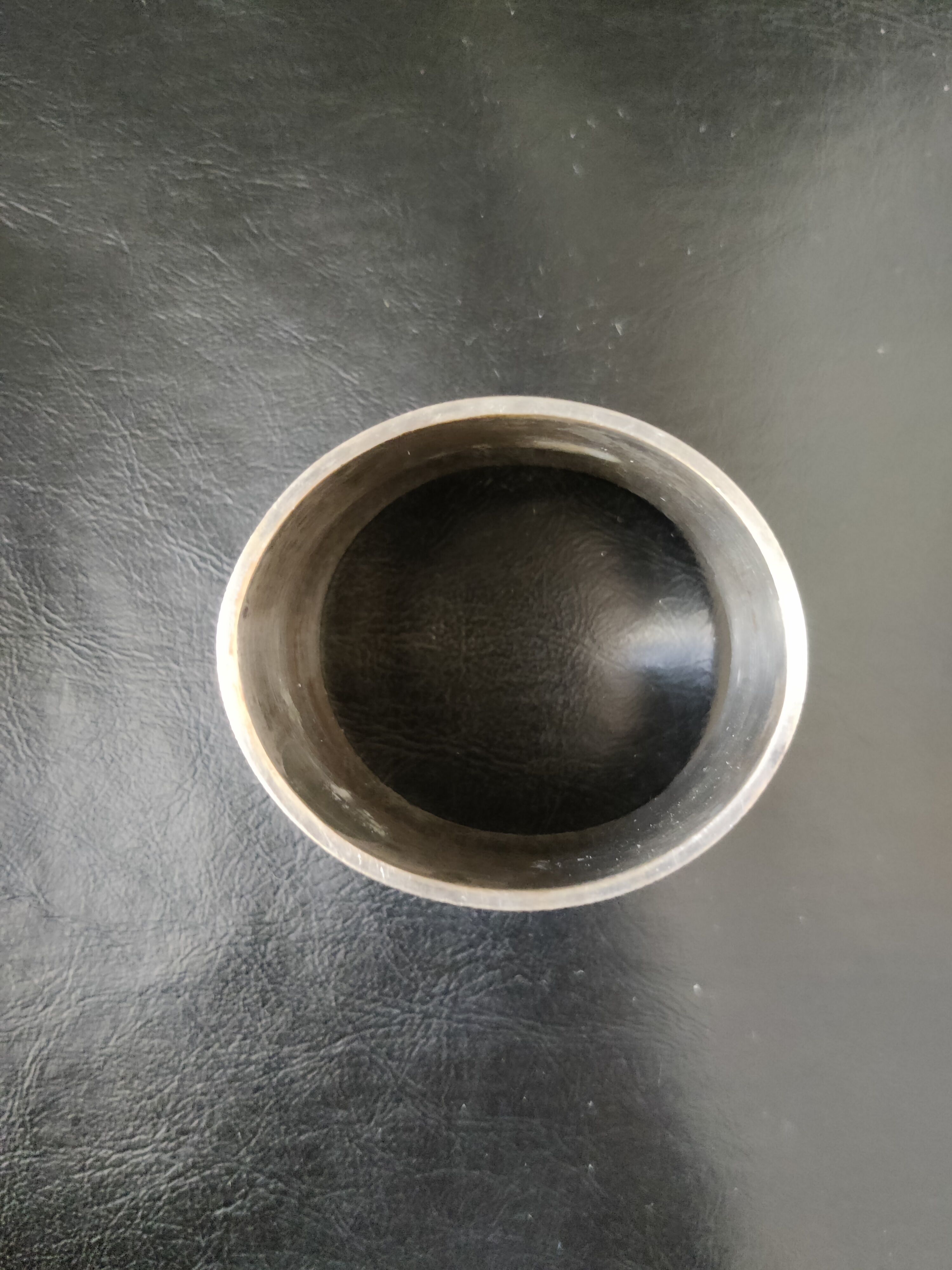 Towel ring in old silver metal