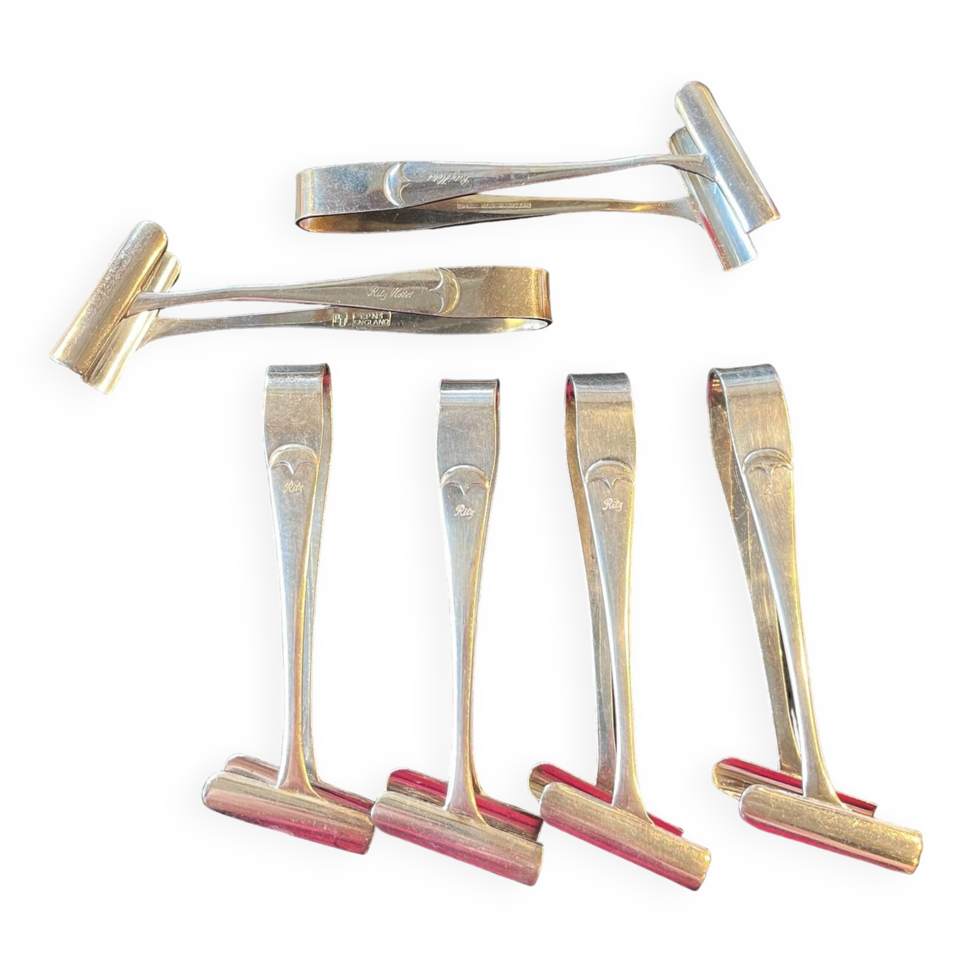 6 asparagus tongs from the Ritz Hotel
