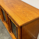 Vintage mirrored bamboo sideboard by Maugrion for Roche Bobois, 1970s. France