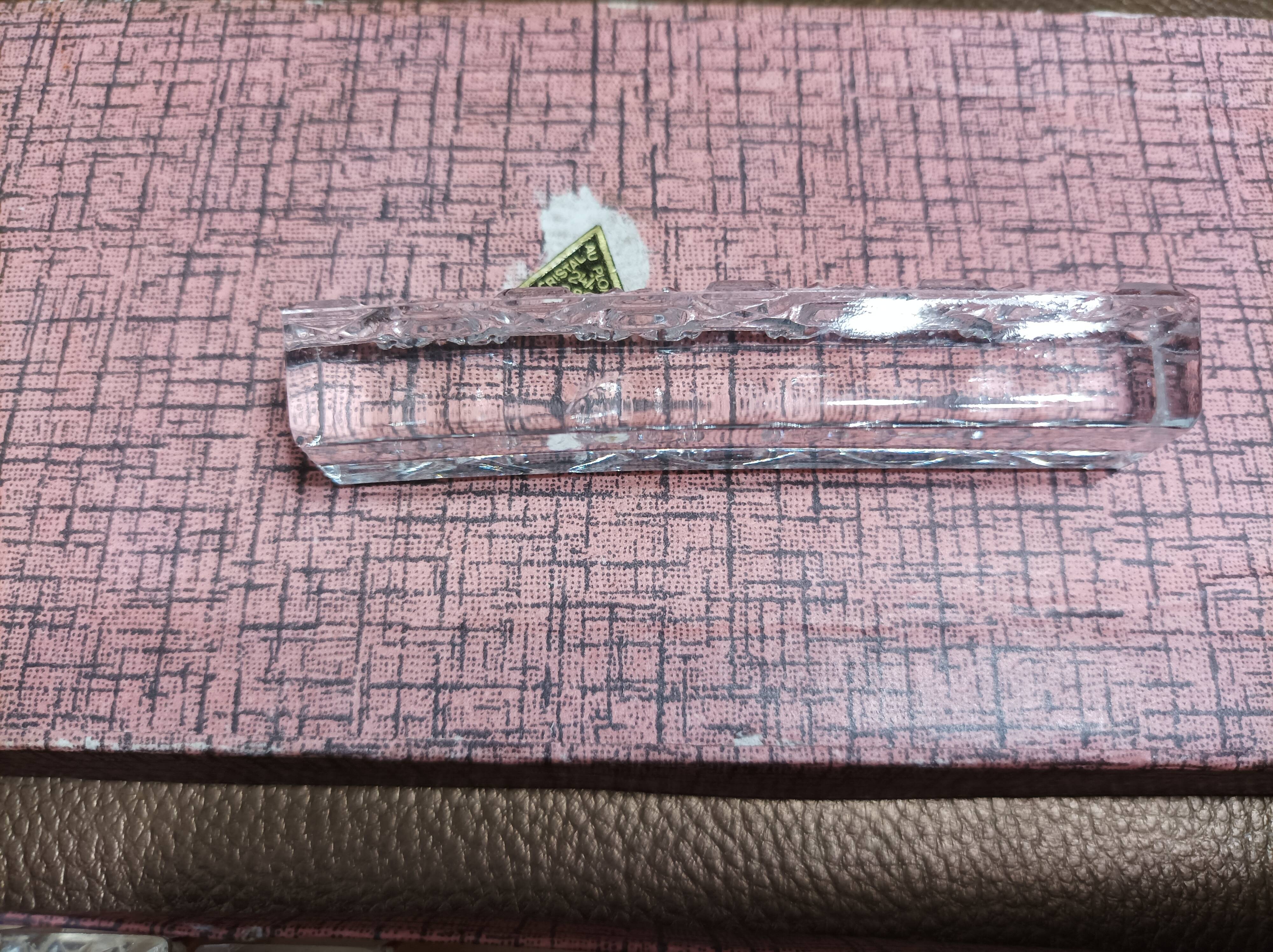 12 Antique glass knife holders with their original Lead Crystal box
