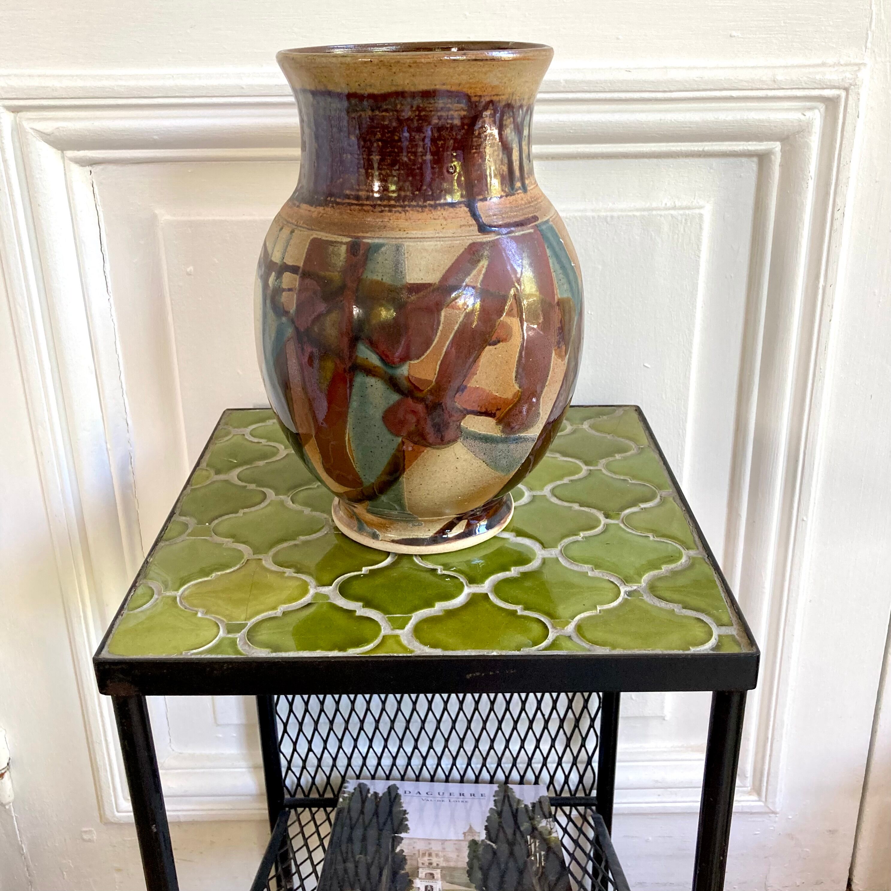 Vase poterie émaillée céramique signée