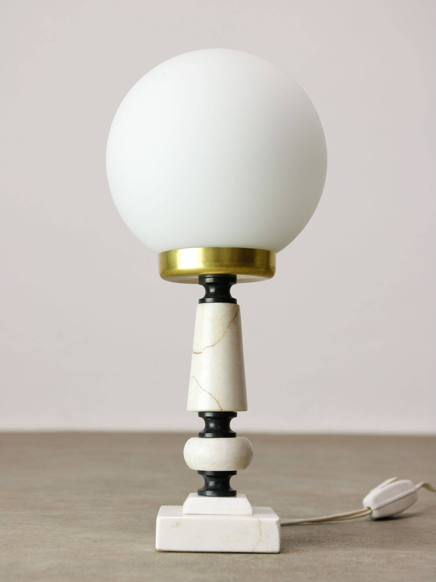 Vintage Italian Table Lamp in Brass and Marble, 1960s