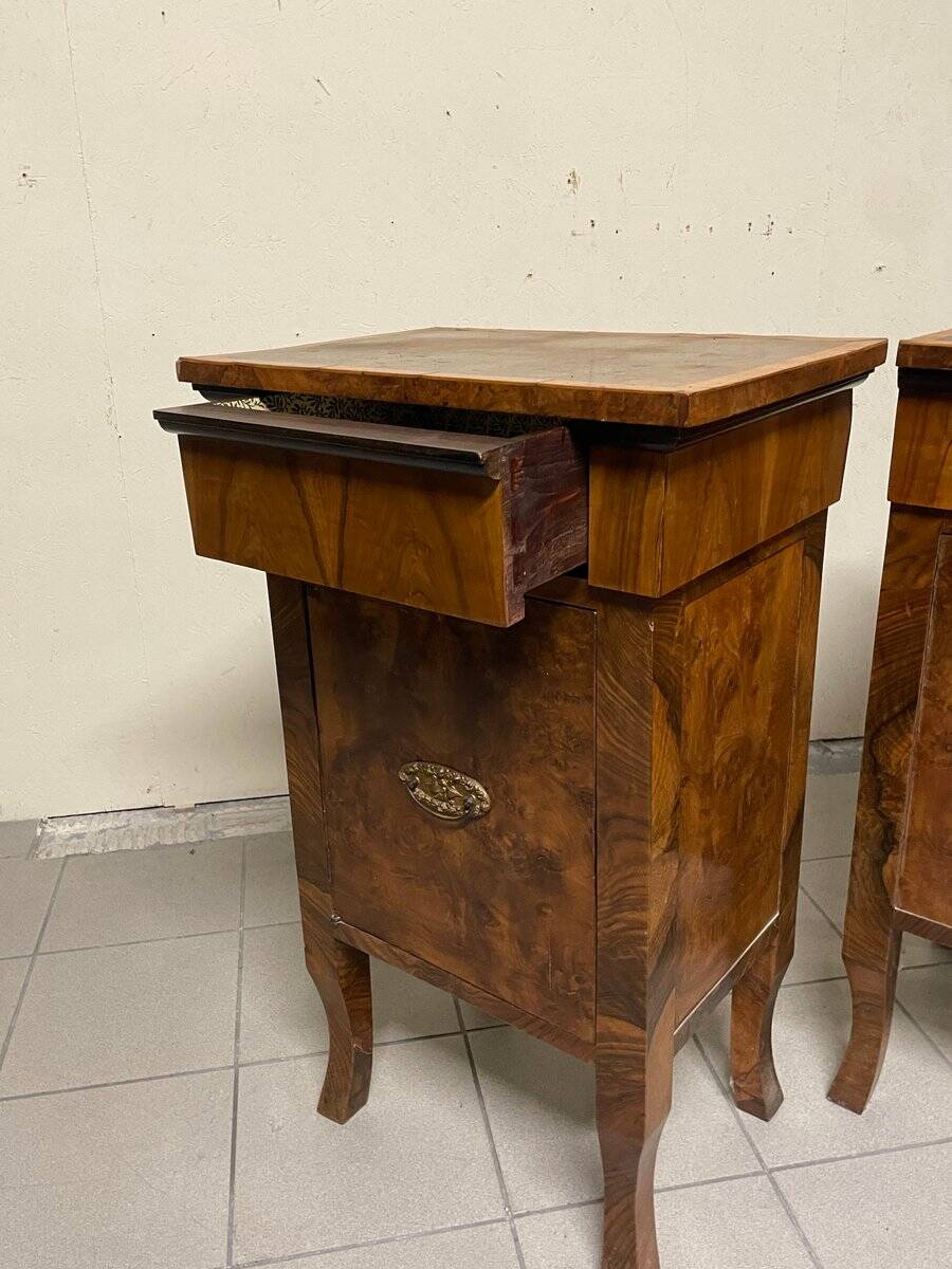 Comodini grandi Art Déco, Italia, anni '30, set di 2