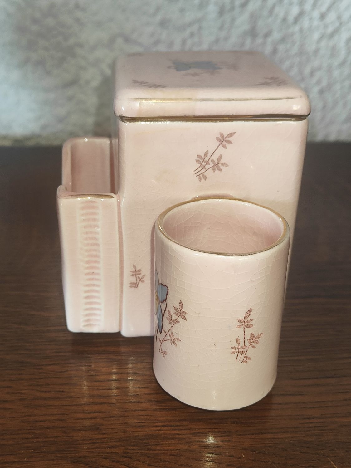 Storage pot with compartments for make-up and beauty products in old earthenware De Bruyn Fives Lille