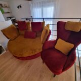 2-seater velvet sofa and matching armchair