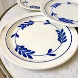 set of 5 dessert plates in Terre de Fer Salins model Jenny early 20th century