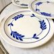 set of 5 dessert plates in Terre de Fer Salins model Jenny early 20th century