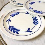 set of 5 dessert plates in Terre de Fer Salins model Jenny early 20th century
