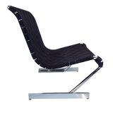 Scandinavian mid-century armchair in chrome and plaiting