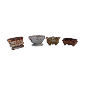 4 cast iron planters from 1900 from Charleville-Mézières