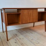 A.P. Svenstrup Danish Mid-Century Floating Teak Desk, 1960s.