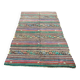 Tapis Kilim turc à rayures neutres