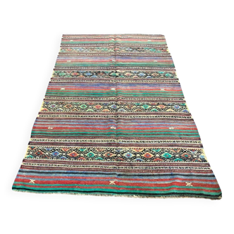 Neutral Turkish Stripe Kilim Rug