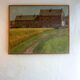 Impressionist painting of belgian farmhouse scene